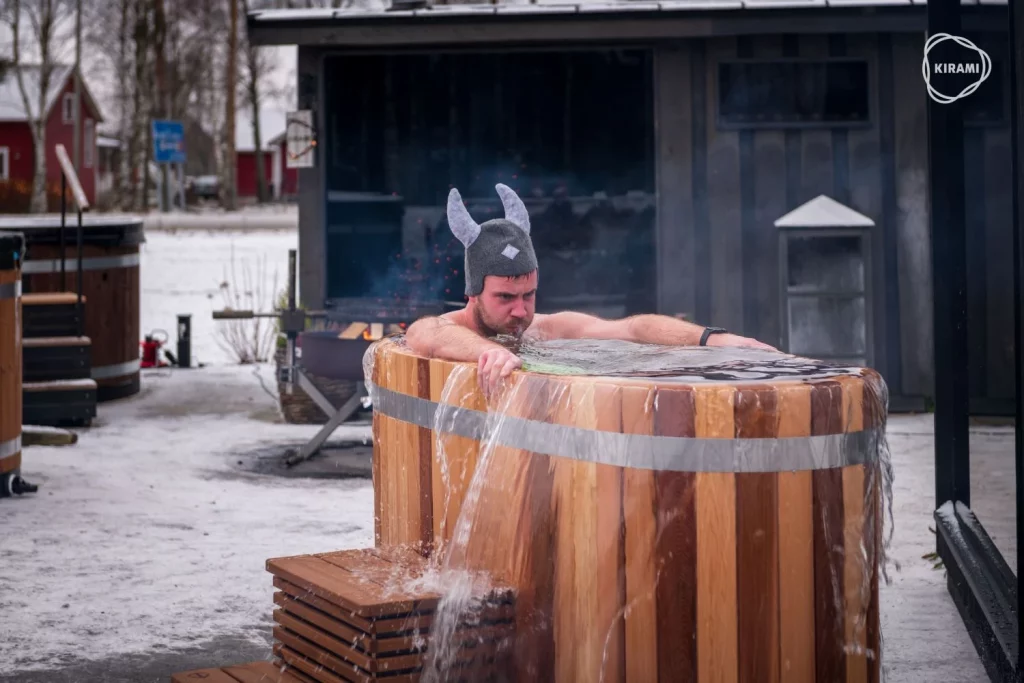 Homme bain nordique hiver viking