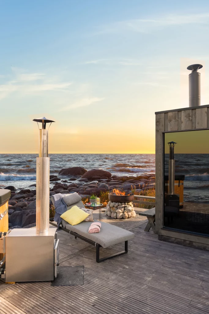 Mer barbeque exterieur bain nordique